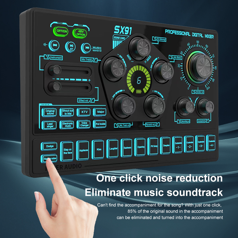 SX91 48V Audio Mixer with Voic - Audio Music Dj 评论和价格